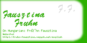 fausztina fruhn business card